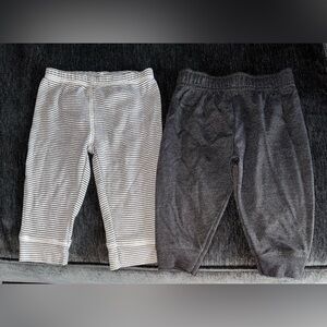 Striped and Solid Gray Kids Bottoms